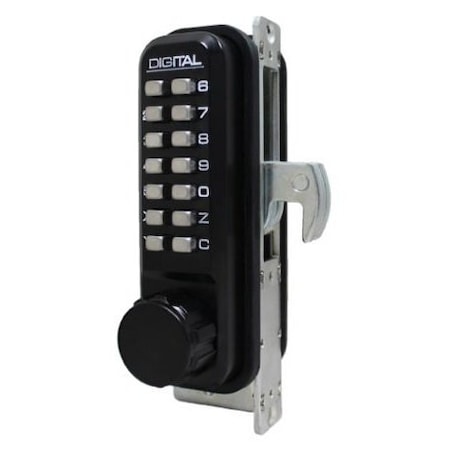 Lockey Mechanical Keyless Narrow Stile Hook Bolt Lock Single Combination Jet Black 2950-JB